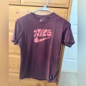 Nike Boys Burgundy Short Sleeve Tee